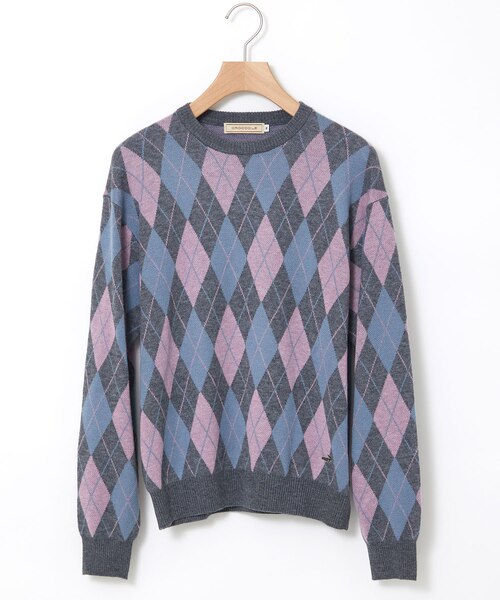 ウールブレンド アーガイル柄 ニット【手洗いOK】｜クロコダイルの通販