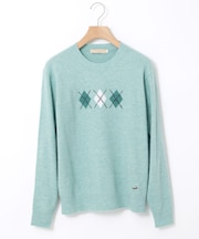 ウールブレンド アーガイル柄 ニット【手洗いOK】