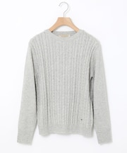 ウールブレンド ケーブル ニット