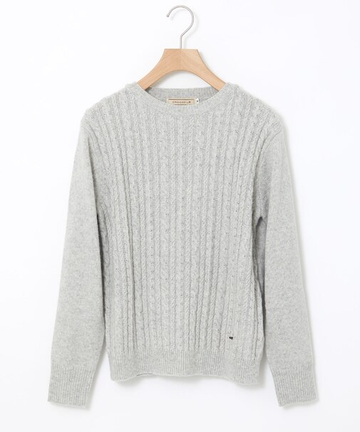 ウールブレンド ケーブル ニット