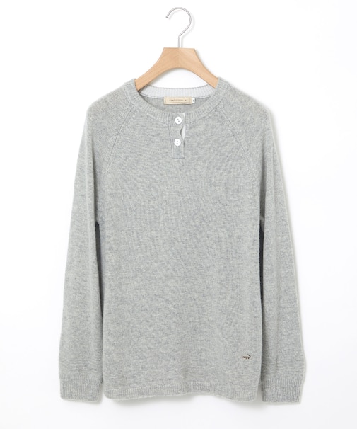 ウールブレンド ヘンリーネック ニット