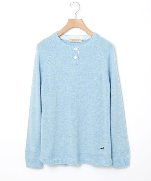 ウールブレンド ヘンリーネック ニット｜クロコダイルの通販｜&mall