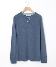 ウールブレンド ヘンリーネック ニット