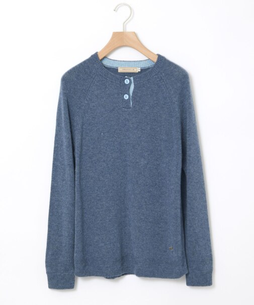 ウールブレンド ヘンリーネック ニット