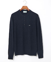 ウールブレンド ヘンリーネック ニット【手洗いOK】