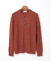 ウールブレンド ヘンリーネック ニット【手洗いOK】