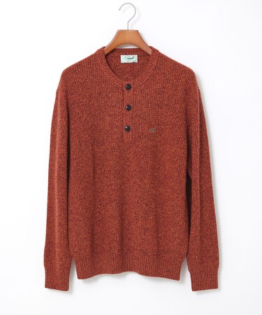 ウールブレンド ヘンリーネック ニット【手洗いOK】