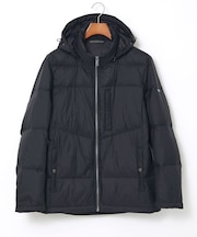 フード付き スタンドカラー ダウンジャケット