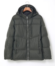 フード付き スタンドカラー ダウンジャケット