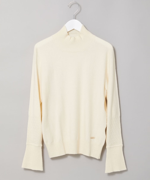 ウールブレンド フレア袖 ハイネック セーター