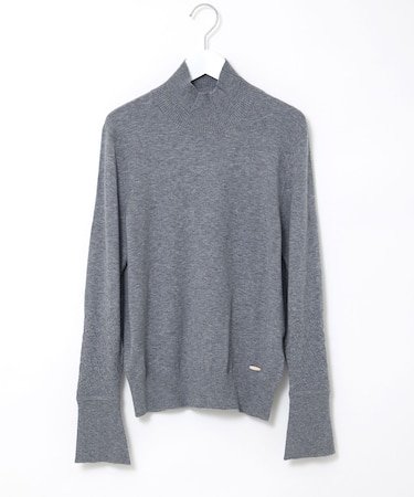 ウールブレンド フレア袖 ハイネック セーター