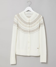 ウールブレンド フェアアイル柄 ニットカーディガン