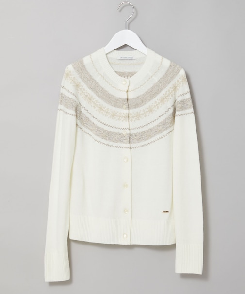 ウールブレンド フェアアイル柄 ニットカーディガン