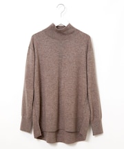 ウールブレンド モックネック ニットチュニック