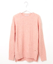 ウールブレンド ケーブル柄 ニット【手洗いOK】