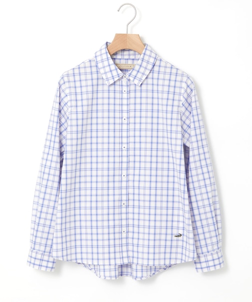 ノンアイロン チェック ブラウス【シワになりにくい】