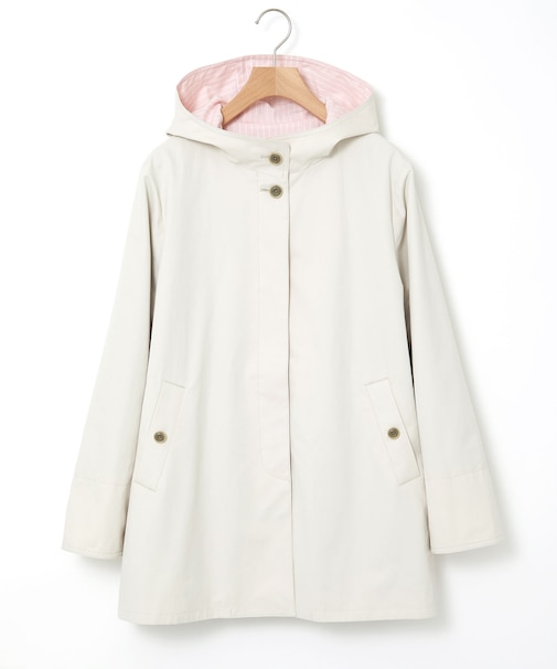 ストライプ バイカラー コート