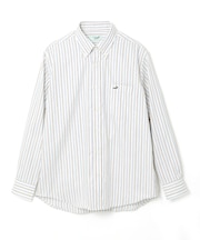 ノンアイロン バスケット織り ストライプ シャツ【シワになりにくい】