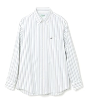 ノンアイロン バスケット織り ストライプ シャツ【シワになりにくい】