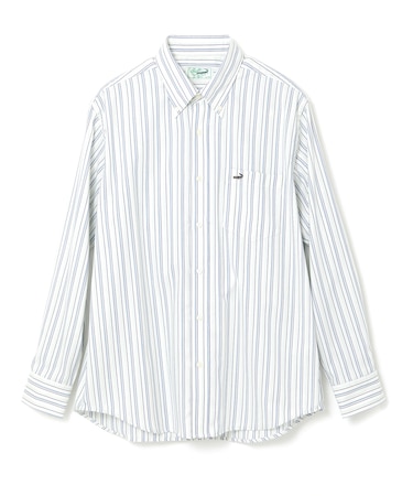 ノンアイロン バスケット織り ストライプ シャツ【シワになりにくい】