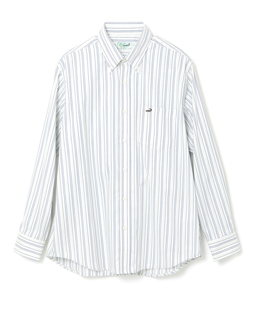 ノンアイロン バスケット織り ストライプ シャツ【シワになりにくい】