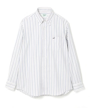 ノンアイロン バスケット織り ストライプ シャツ【シワになりにくい】