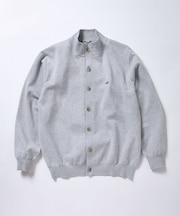 スタンドカラー スウェットライク カーディガン 【手洗いOK】