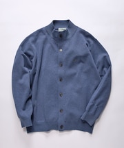 スタンドカラー スウェットライク カーディガン 【手洗いOK】