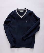 ケーブル柄 チルデン ニット【手洗いOK】