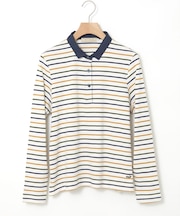 ボーダー 長袖 ポロシャツ