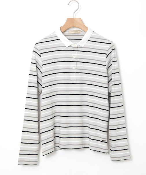 ボーダー 長袖 ポロシャツ