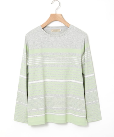 パネルボーダー 長袖 Tシャツ