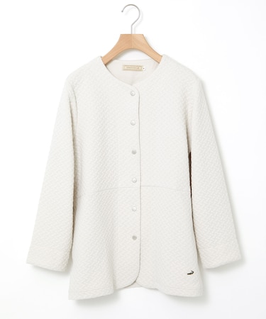 格子柄 ジャカード カーディガン