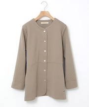 格子柄 ジャカード カーディガン