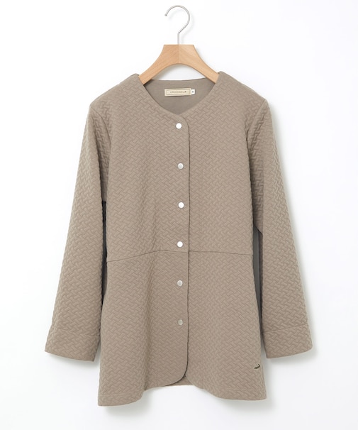 格子柄 ジャカード カーディガン