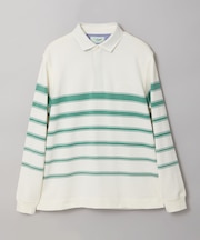 パネルボーダー ジップ ポロシャツ