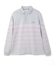 パネルボーダー ジップ ポロシャツ