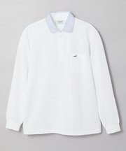 襟配色デザイン ジップ ポロシャツ