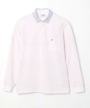 襟配色デザイン ジップ ポロシャツ