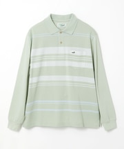 パネルボーダー 長袖ポロシャツ【日本製生地】