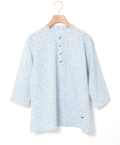 フリル襟 小花柄 ブラウス