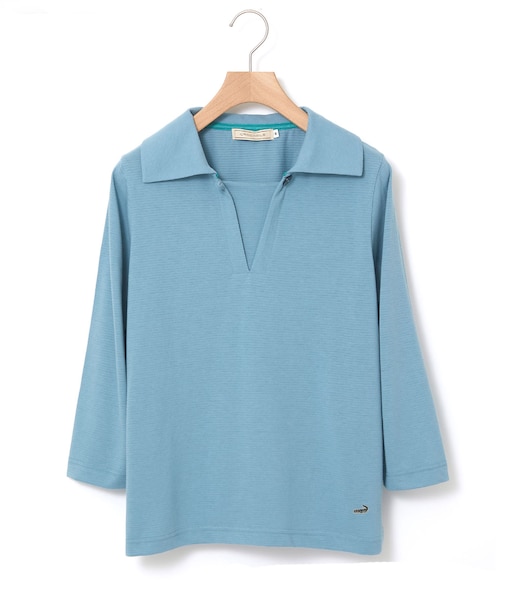 リップルボーダー 七分袖 Tシャツ