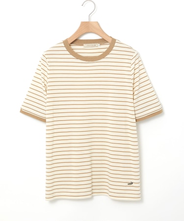 スノーコットン 鹿の子ボーダー Tシャツ【接触冷感】