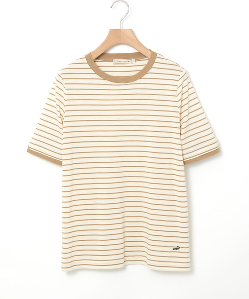 スノーコットン 鹿の子ボーダー Tシャツ【接触冷感】