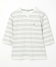 ボーダー レイヤー風 七分袖Tシャツ