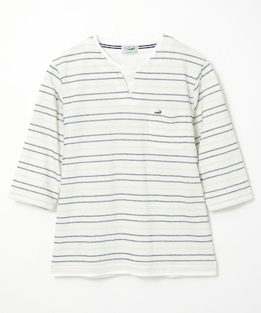 ボーダー レイヤー風 七分袖Tシャツ