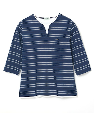 ボーダー レイヤー風 七分袖Tシャツ