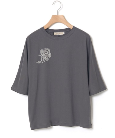 フラワープリント 天竺 Tシャツ