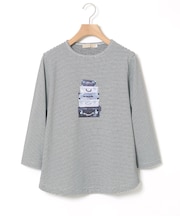 トランク柄プリント 七分袖 Tシャツ