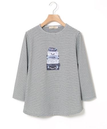 トランク柄プリント 七分袖 Tシャツ